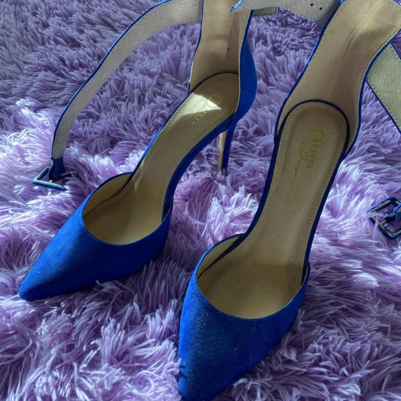 Women's size 8.5 Olivia Jaymes blue heels. Never... - Depop