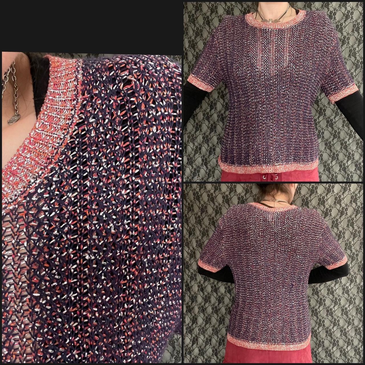 Product Image 3 - metallic knit crewneck top 

-
