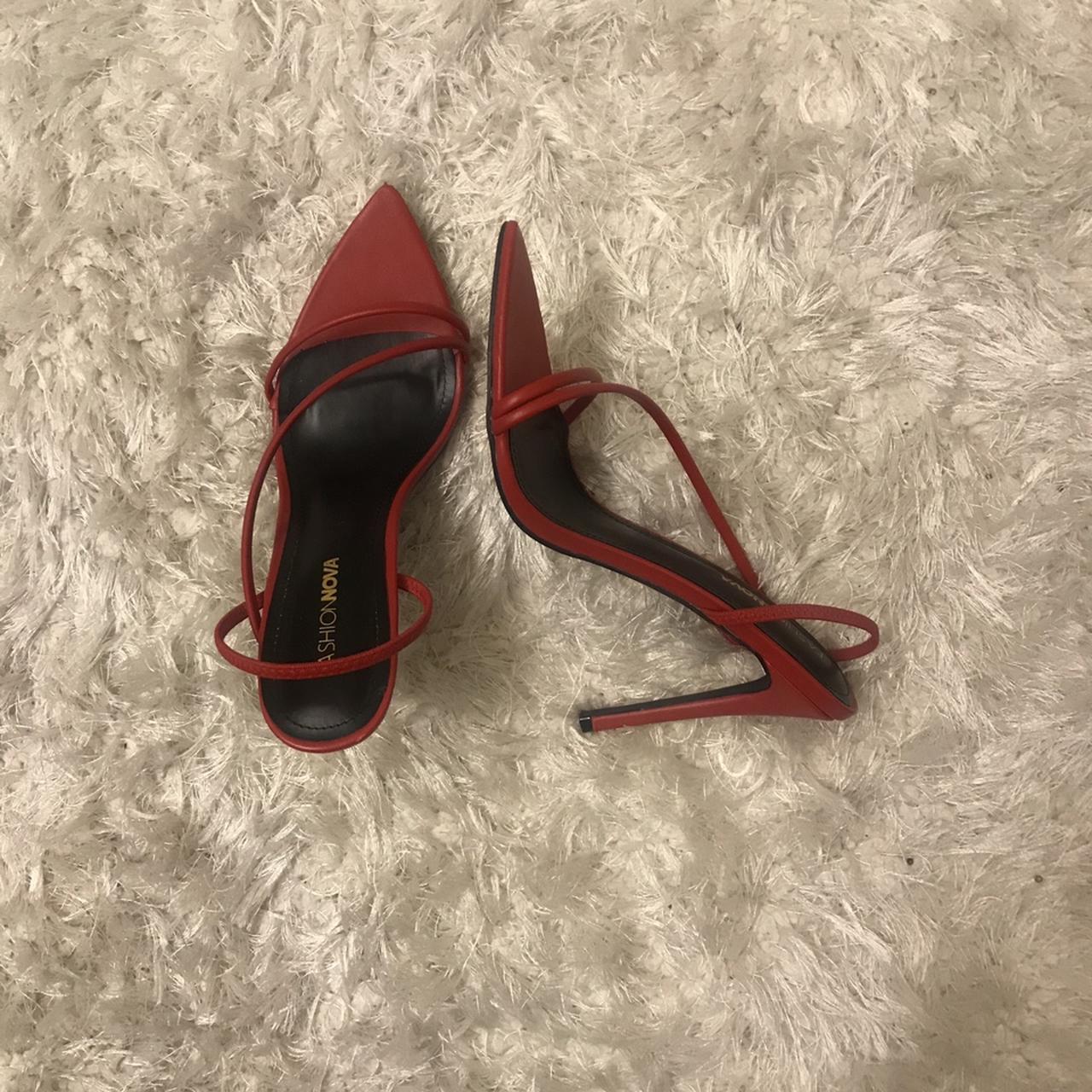 Sexy Red Slingback Heels In great condition Heel... - Depop