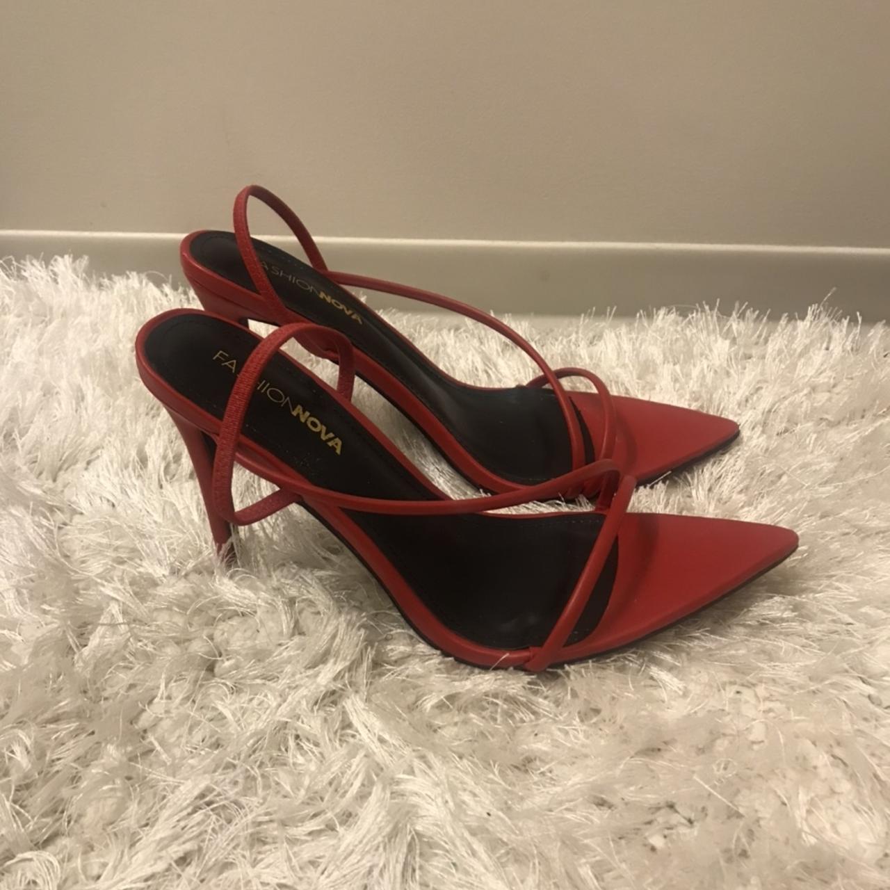 Sexy Red Slingback Heels In great condition Heel... - Depop