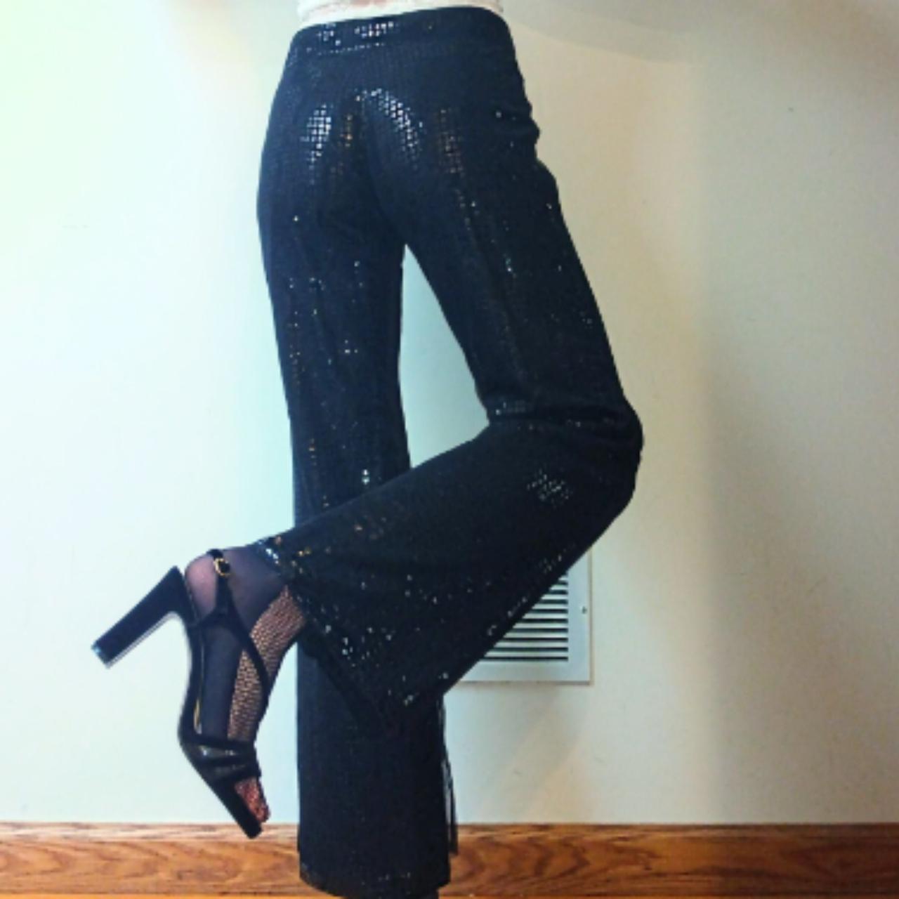 Chic asf vintage Vivienne Tam black sequin pants....