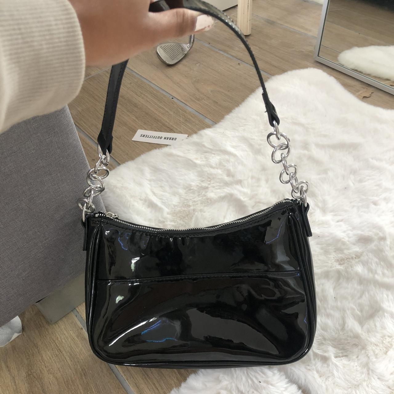 H&M DIVIDED PATENT BAG - Depop