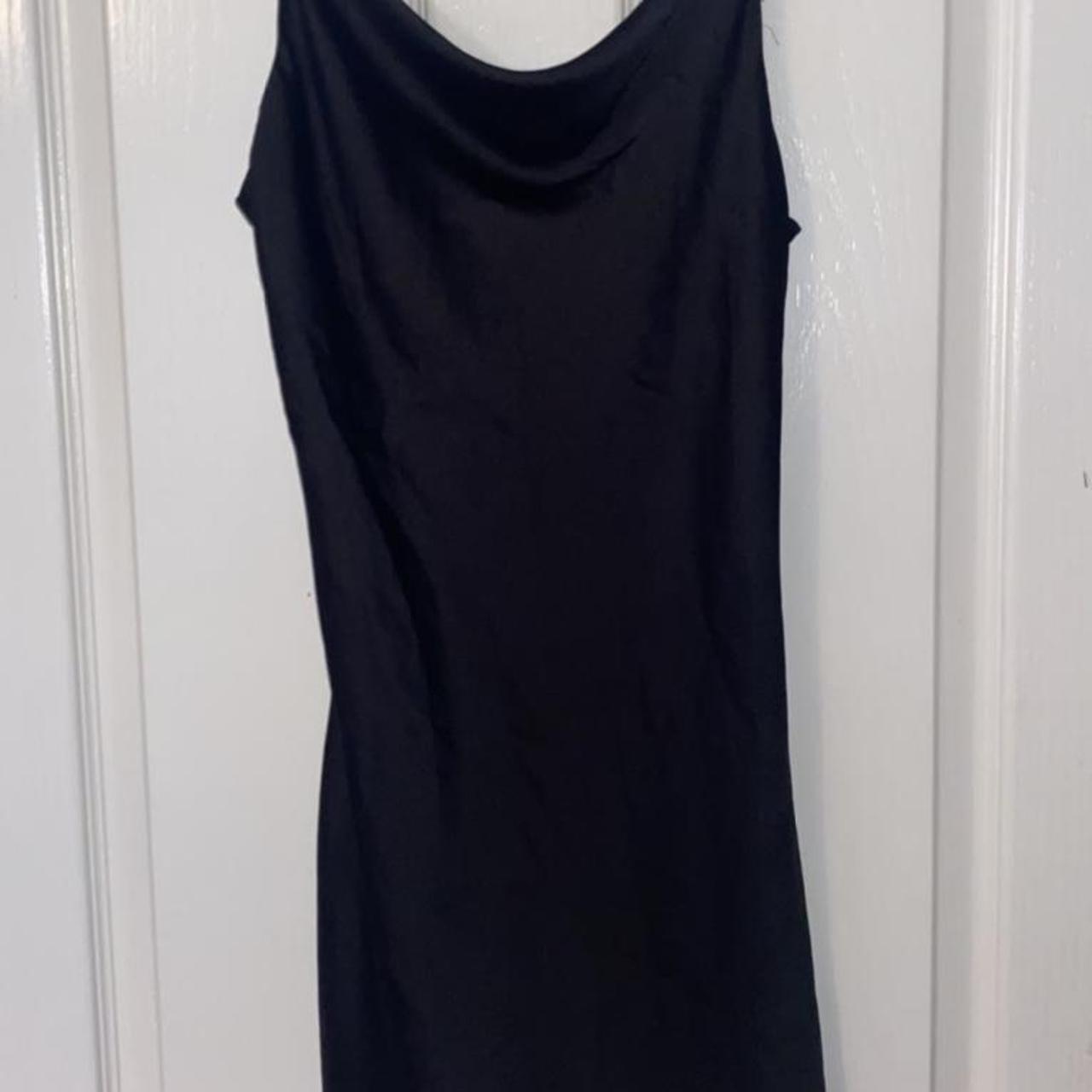 Miss Selfridge black satin cowl neck dress with... - Depop