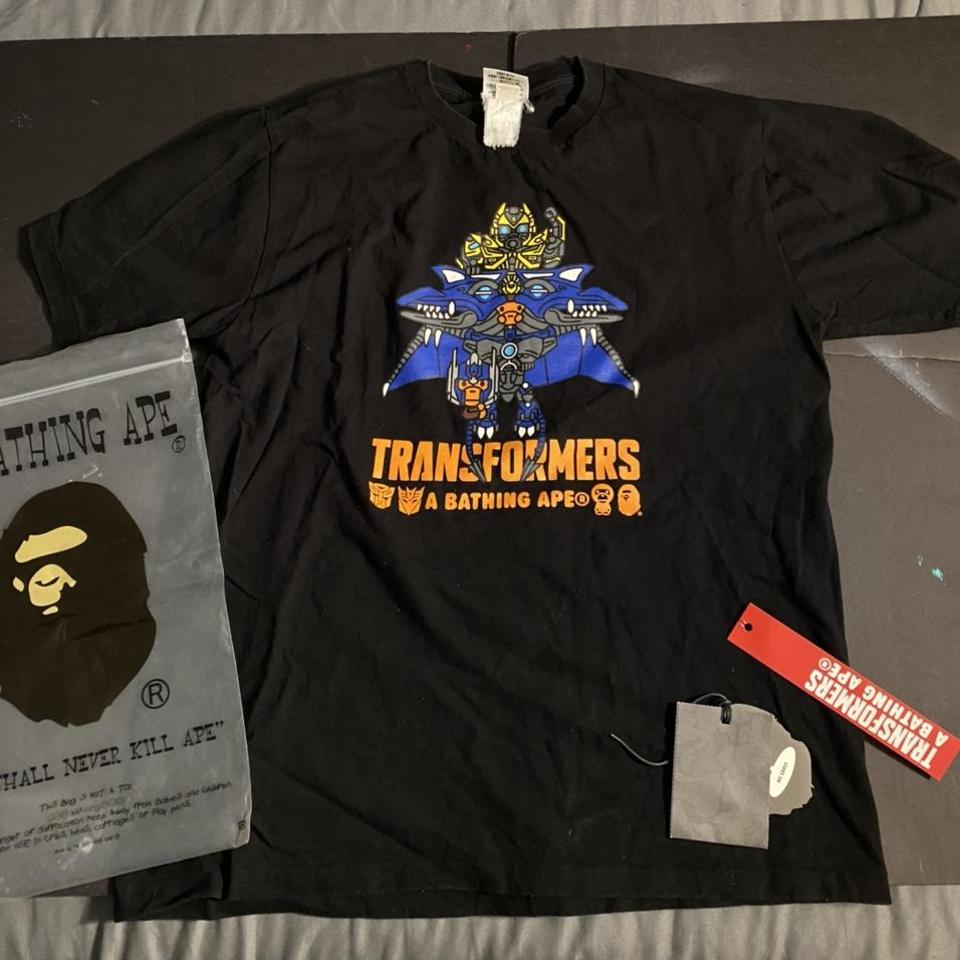 Bape X Transformers collaboration Tee, size large...