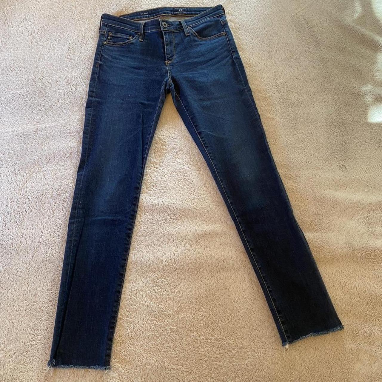AG Jeans Women's Blue and Navy Jeans | Depop