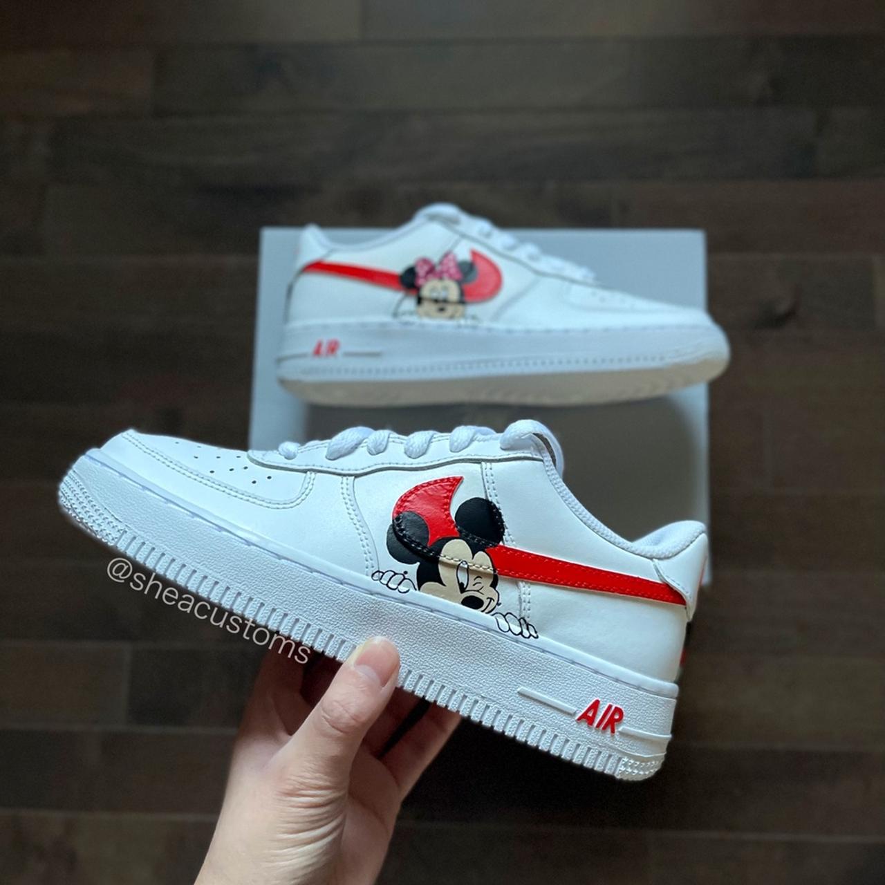Nike Air Force 1's Mickey Mouse supreme customs - Depop