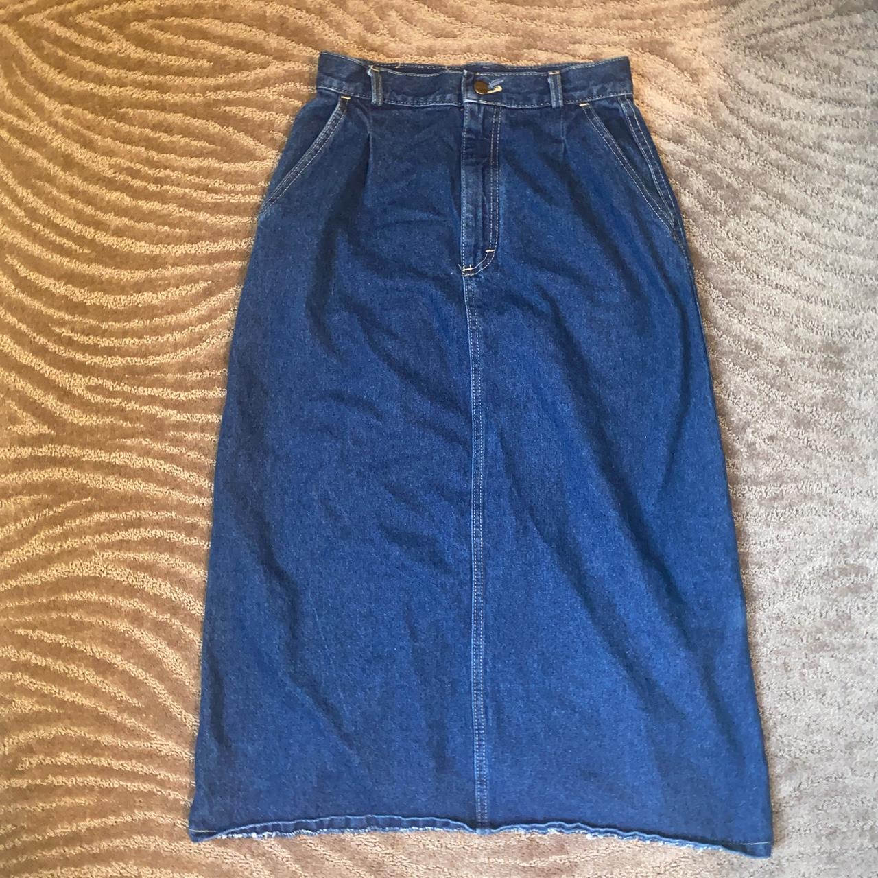 gorgeous vintage LL Bean midi denim skirt such good... - Depop