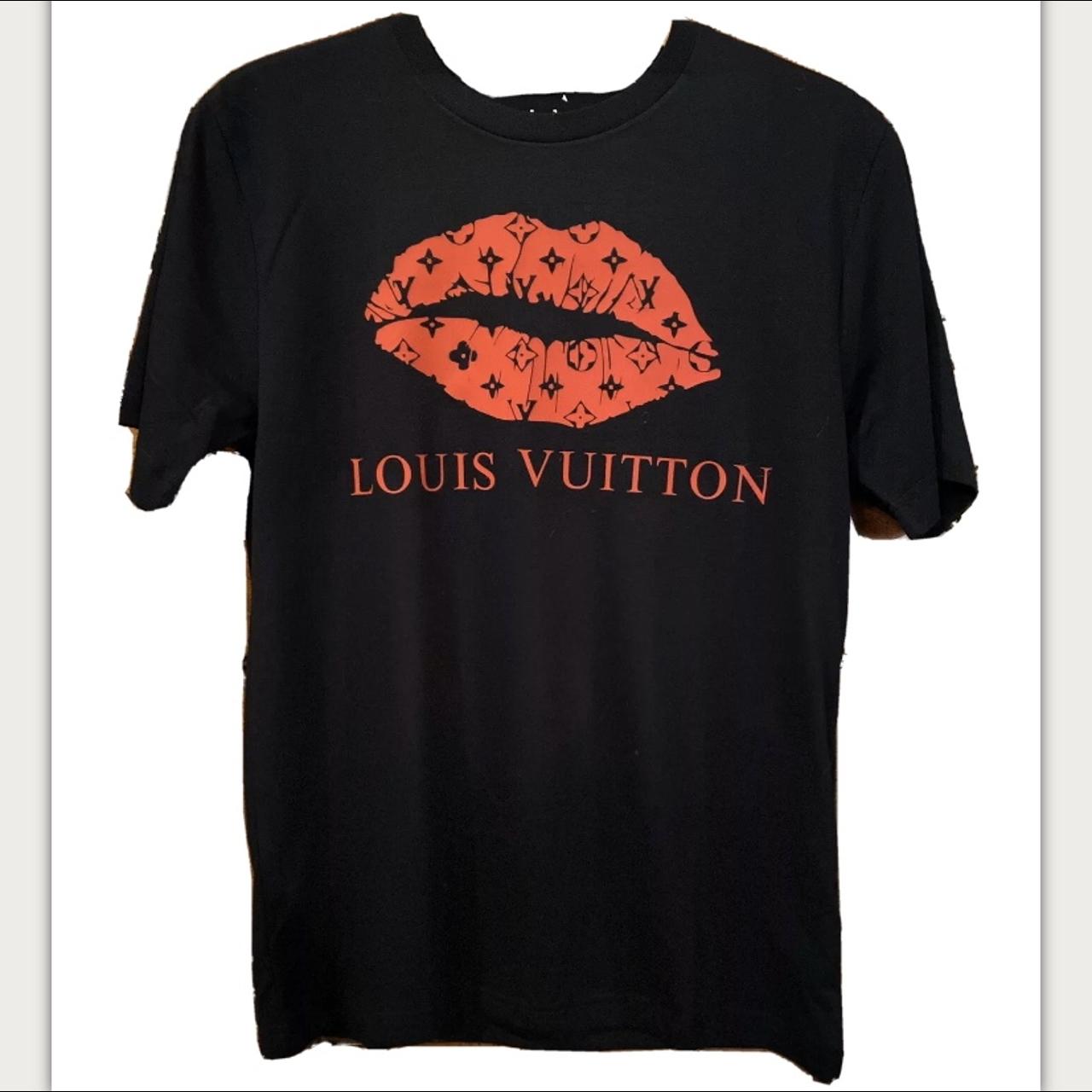 New women's Louis Vuitton black t-shirt with - Depop