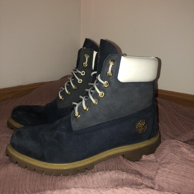 Blue and shop gold timberlands