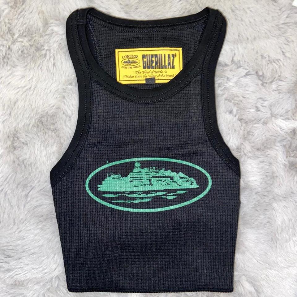 Corteiz CRTZ OG VEST (TANK TOP) - BLACK / GREEN - - Depop