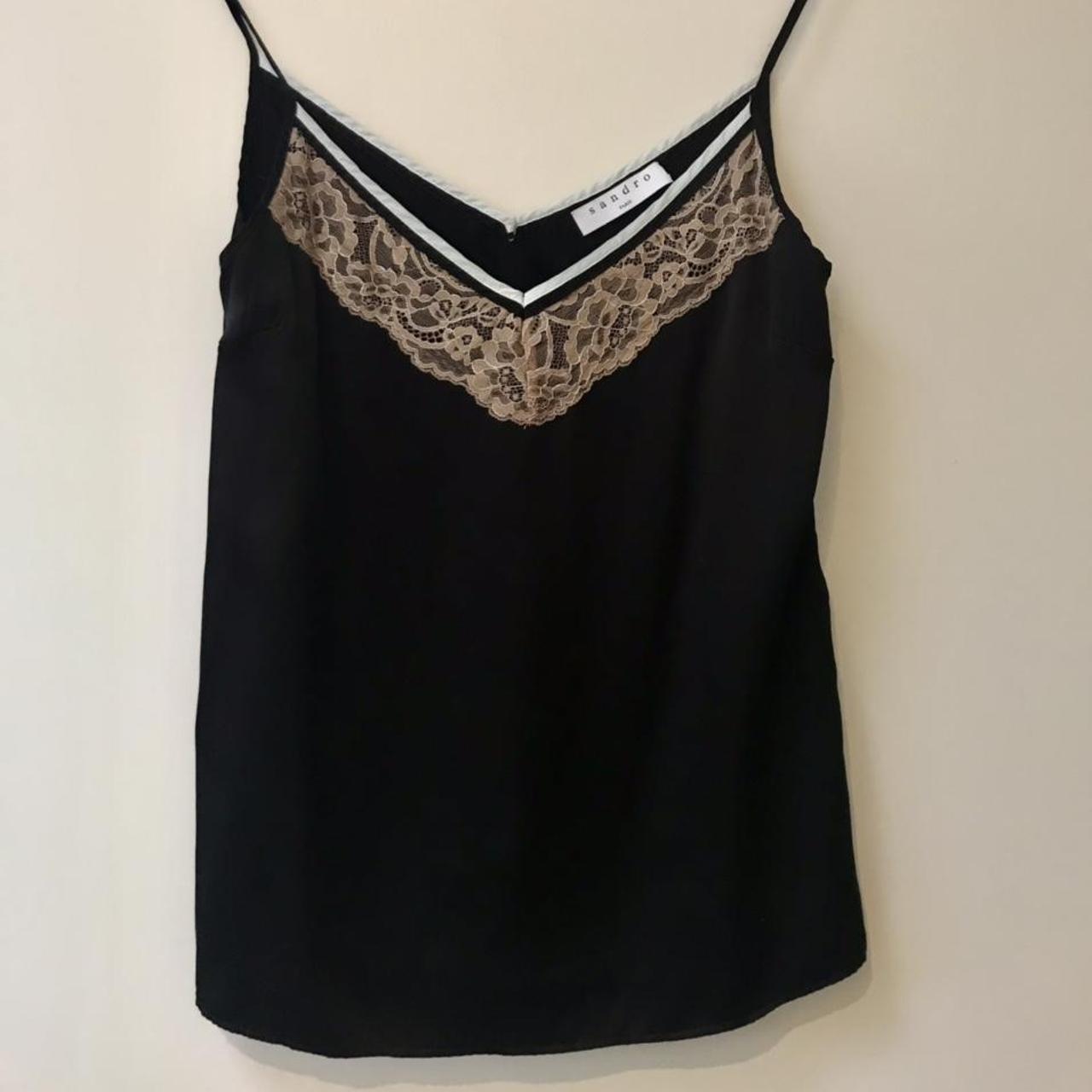 Buy SANDRO SILK LACE CAMISOLE BLOUSE