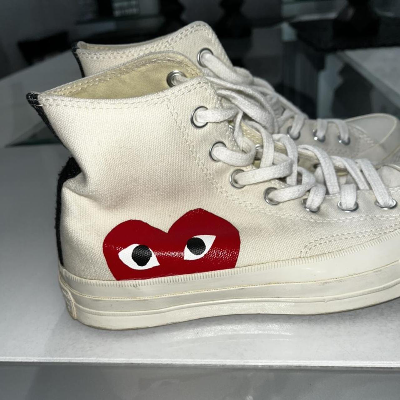 Comme des Garçons Play Women's White Trainers | Depop