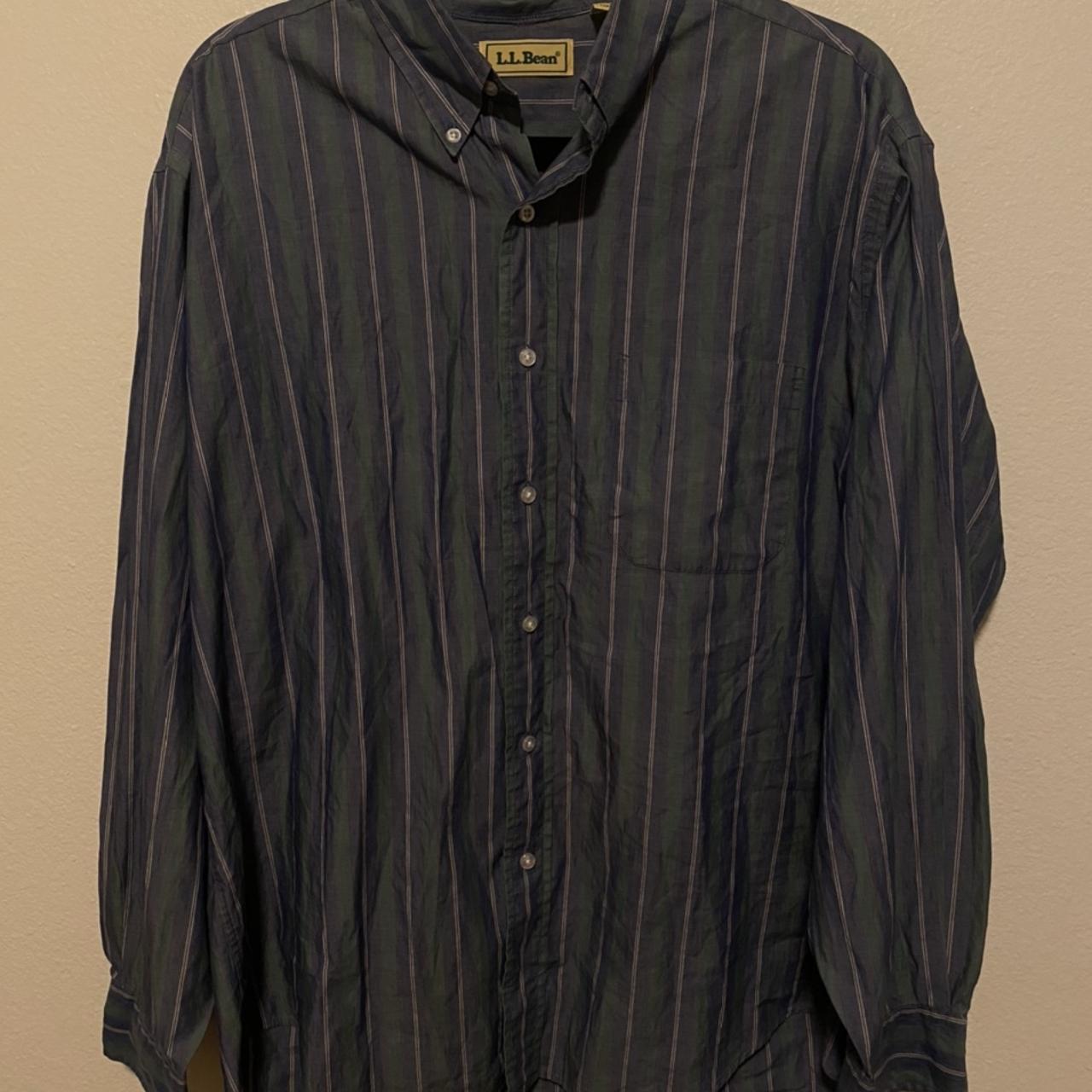 Vintage Ll Bean Men Size Large Purple Green Striped Depop