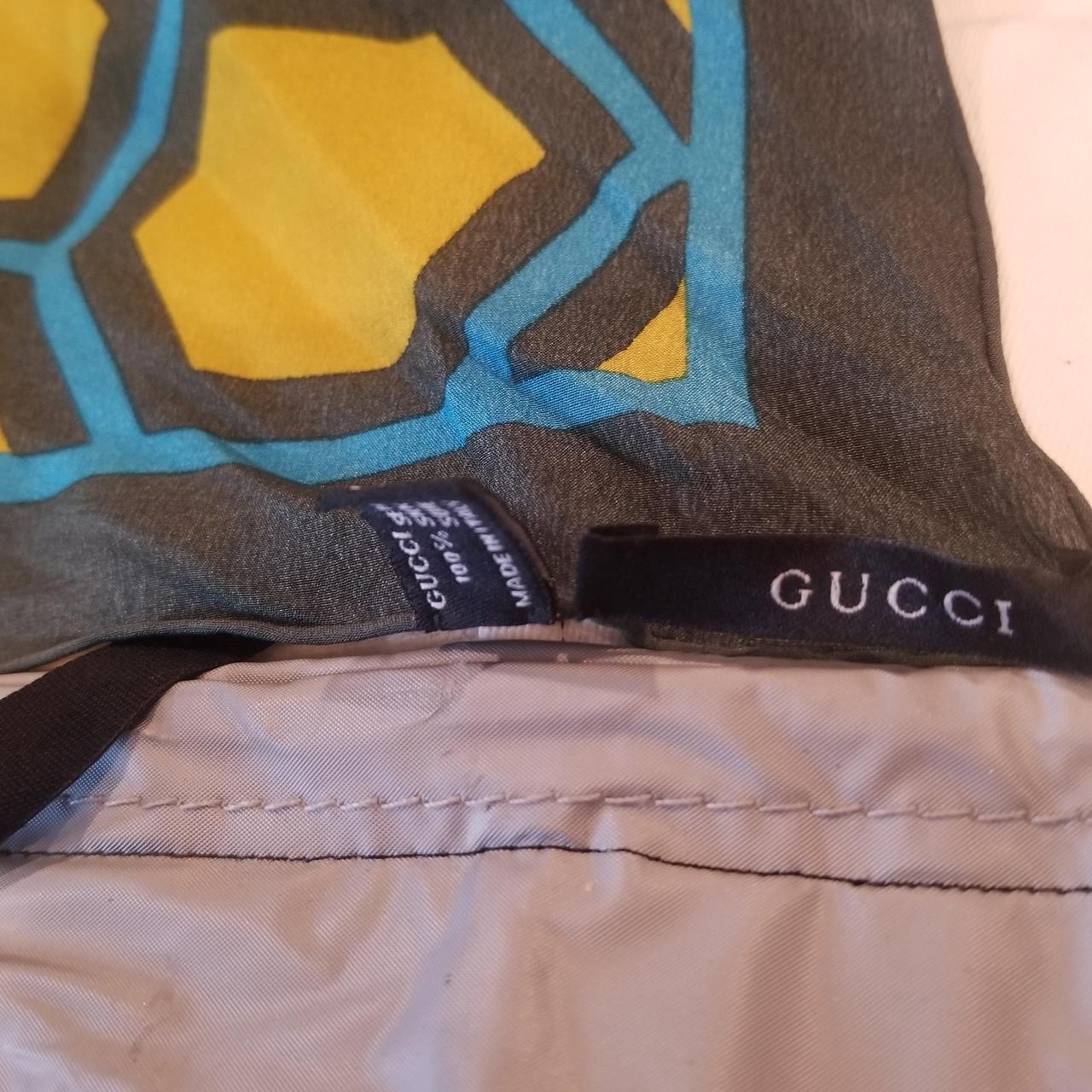 Gucci Women's Blue and Green Scarfwraps Depop