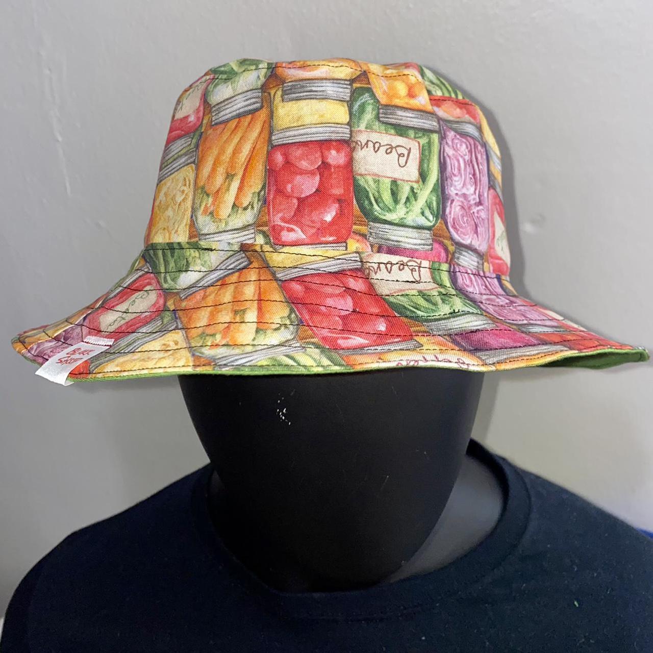 Canned Vegetables 🥕 bucket hat. Reversible. Cotton.... Depop