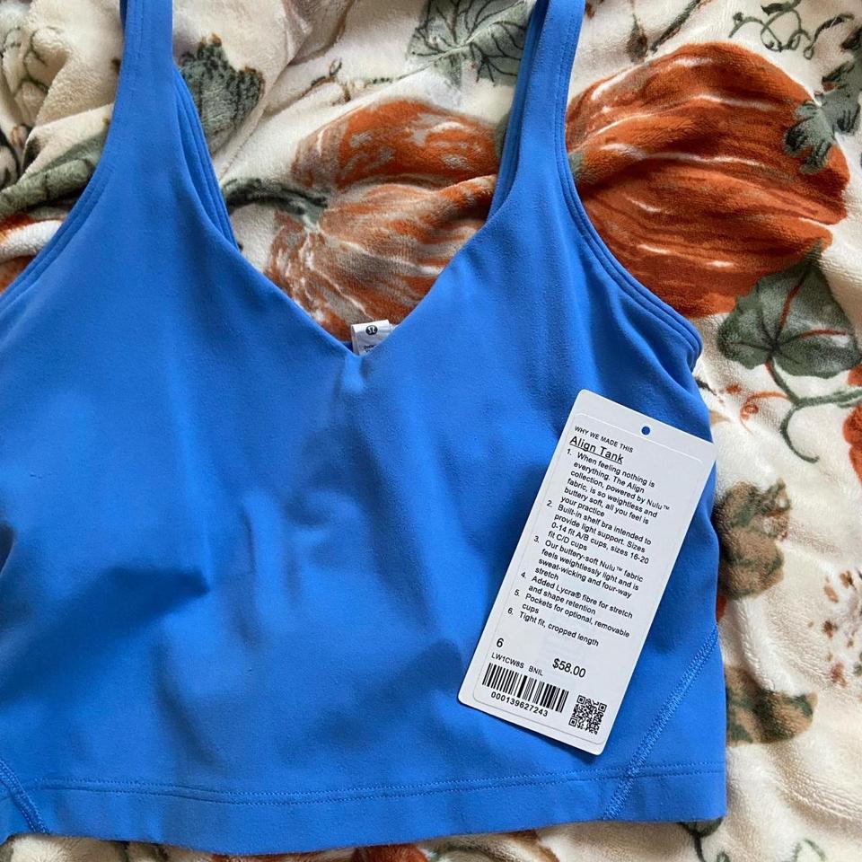 lulu align tank in blue nile size 6 (comes with tag - Depop