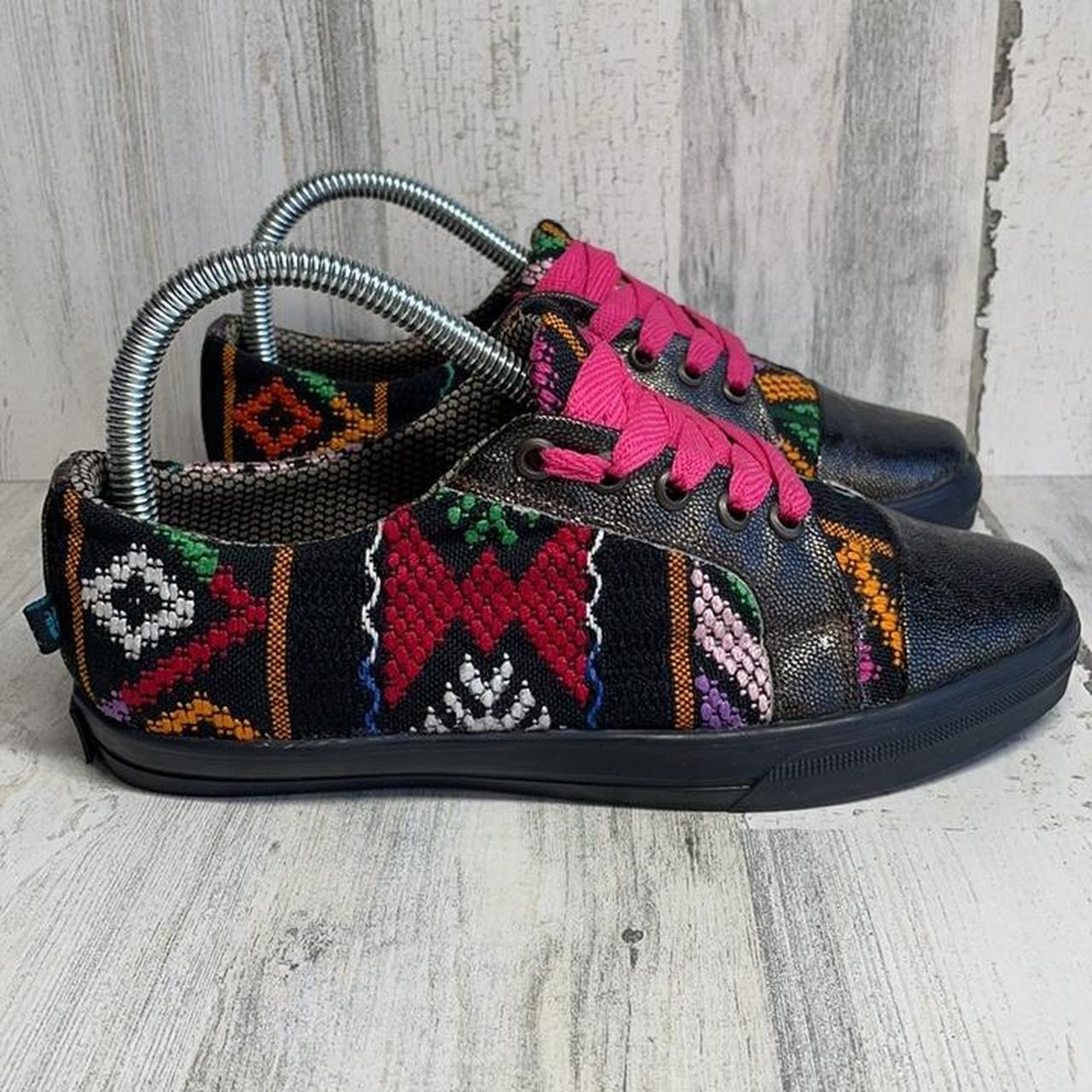 CASUAL SNEAKERS WOVEN AZTEC BLACK PINK GREEN PURPLE... - Depop