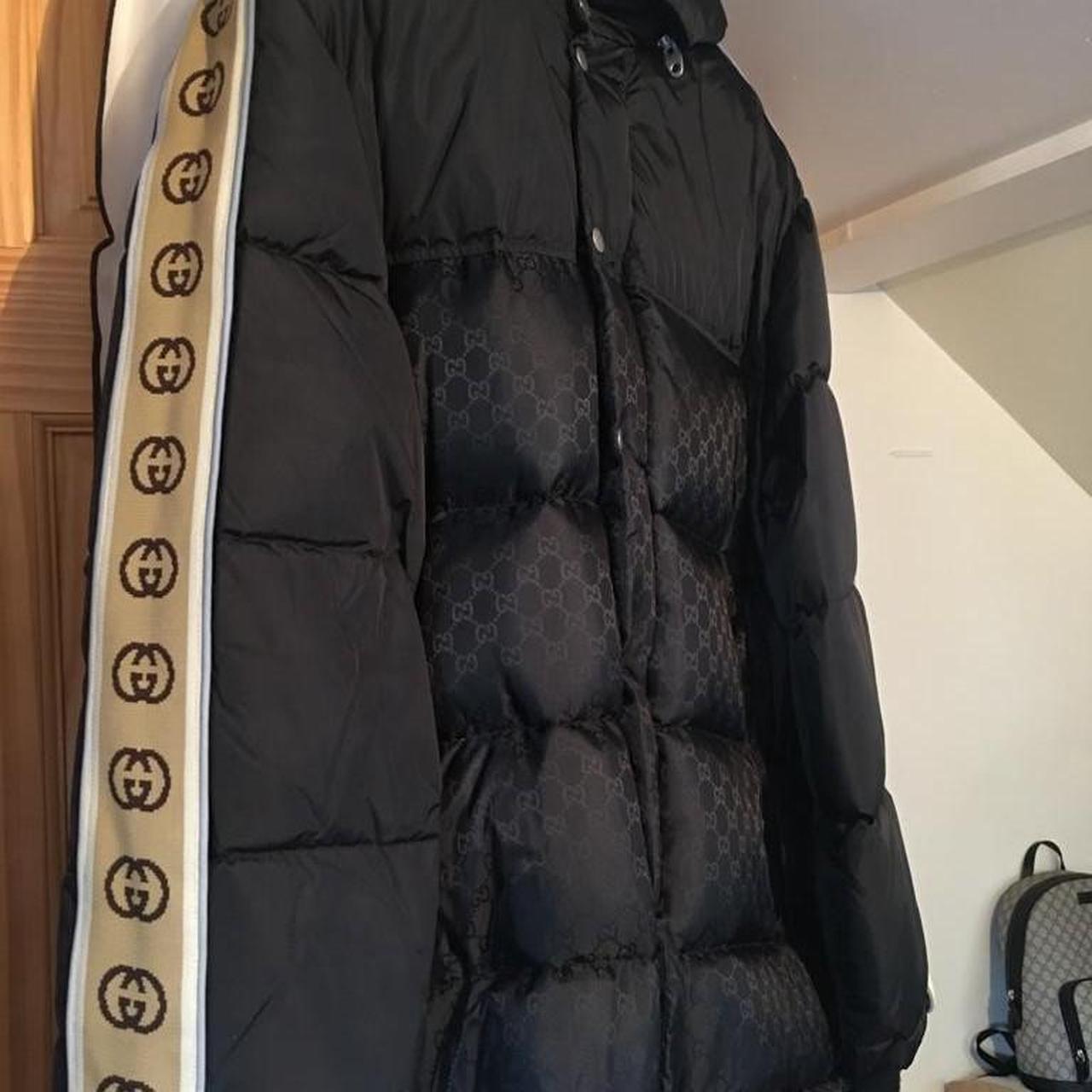 gg jacquard nylon padded coat