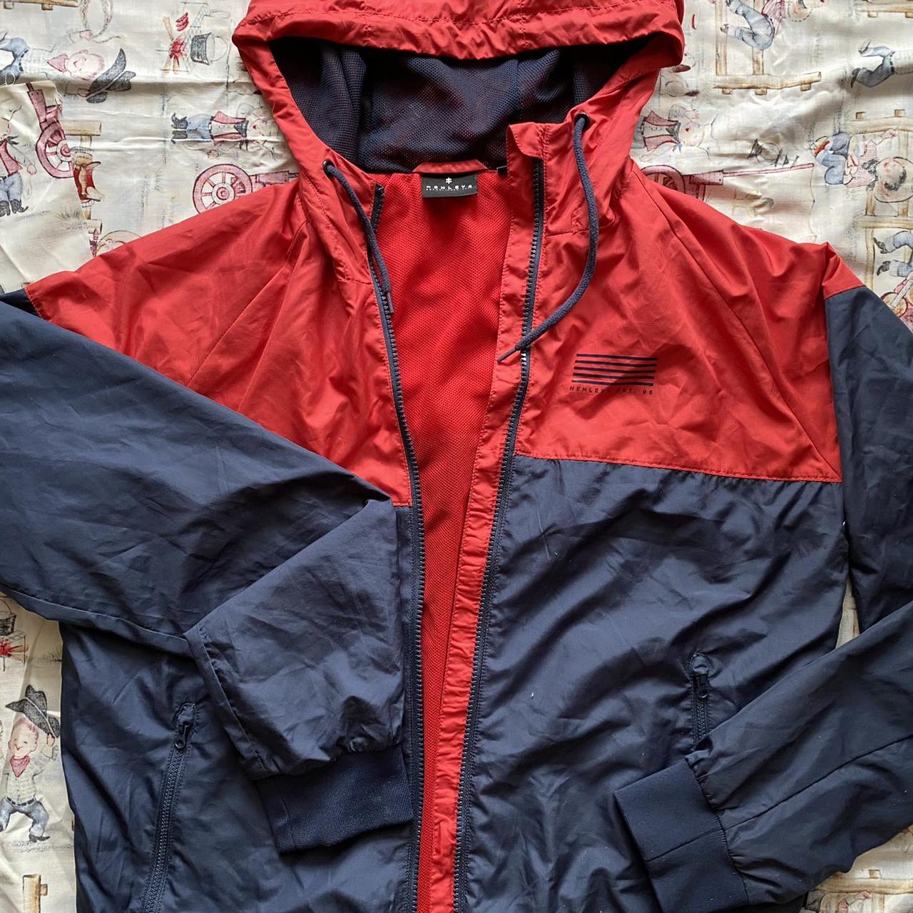 Henleys track jacket (Men’s) - red & navy - retro /... - Depop