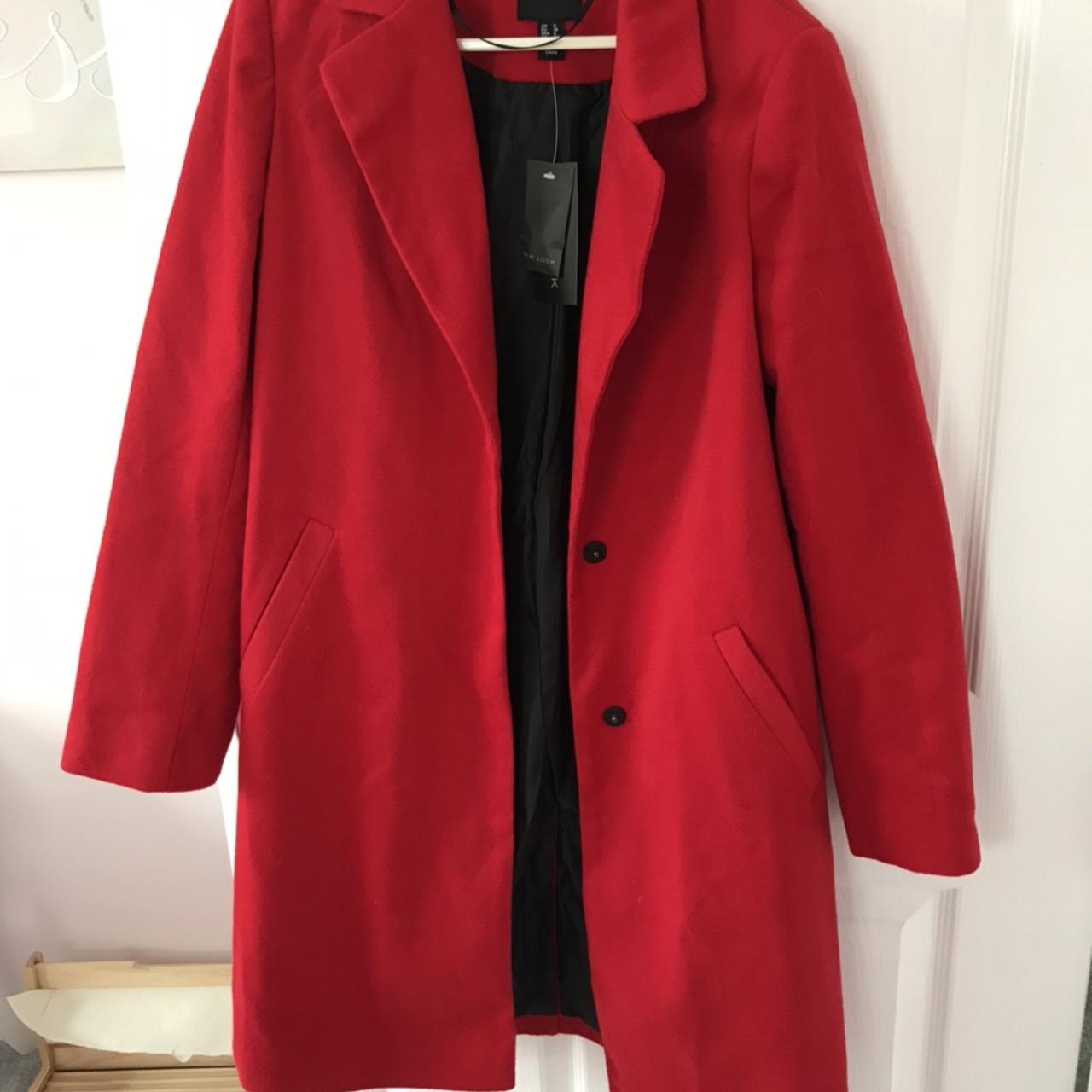 New look red coat size 7. New with tags. - Depop