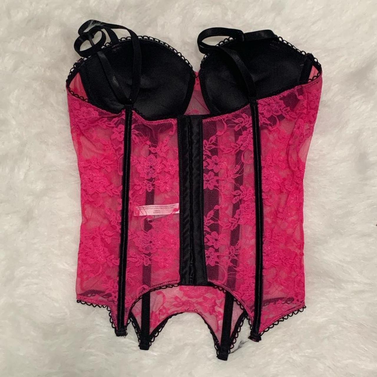 Oh La La Cheri Women's Pink and Black Corset (2)