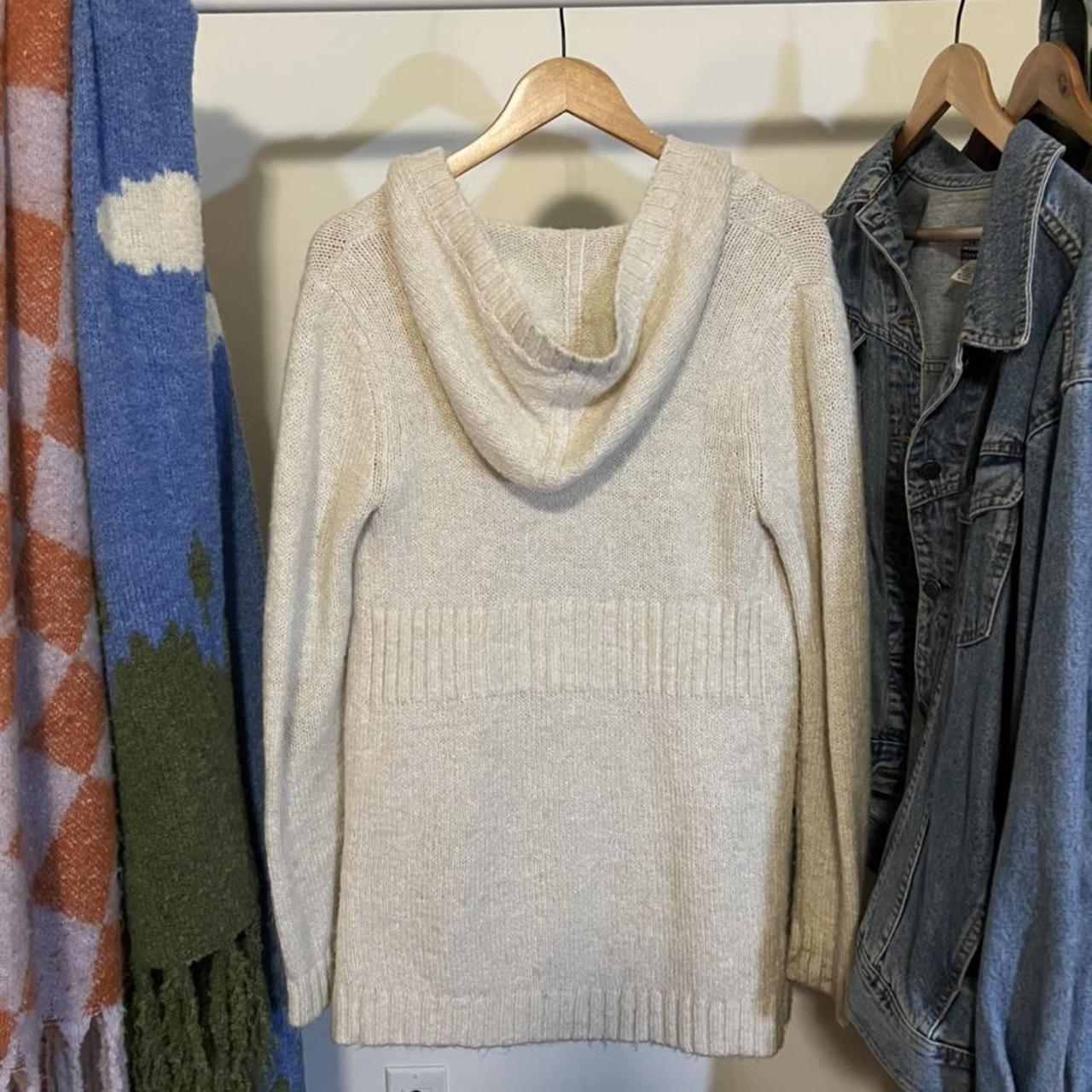 cream color hooded cardigan womens small send me any... - Depop