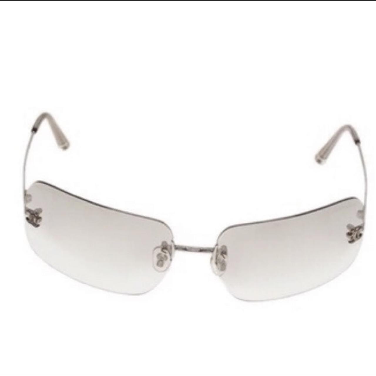 Pink ombré authentic Chanel rimless sunglasses with