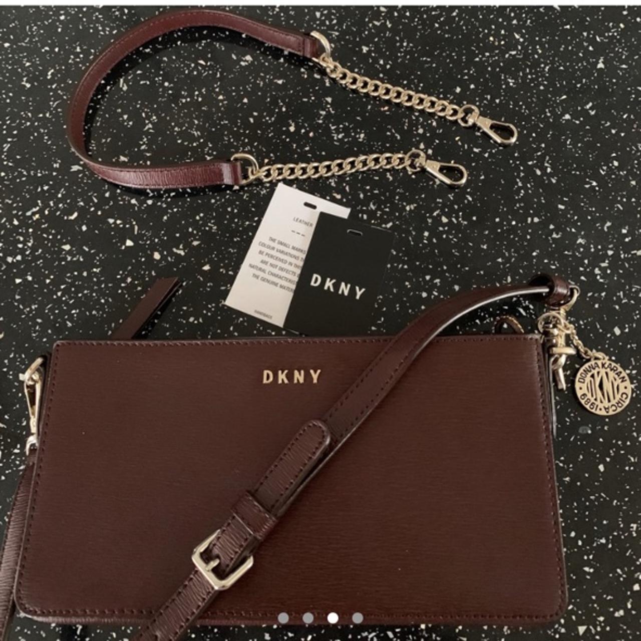 Dkny saffiano leather bag with gold hardware Bought - Depop