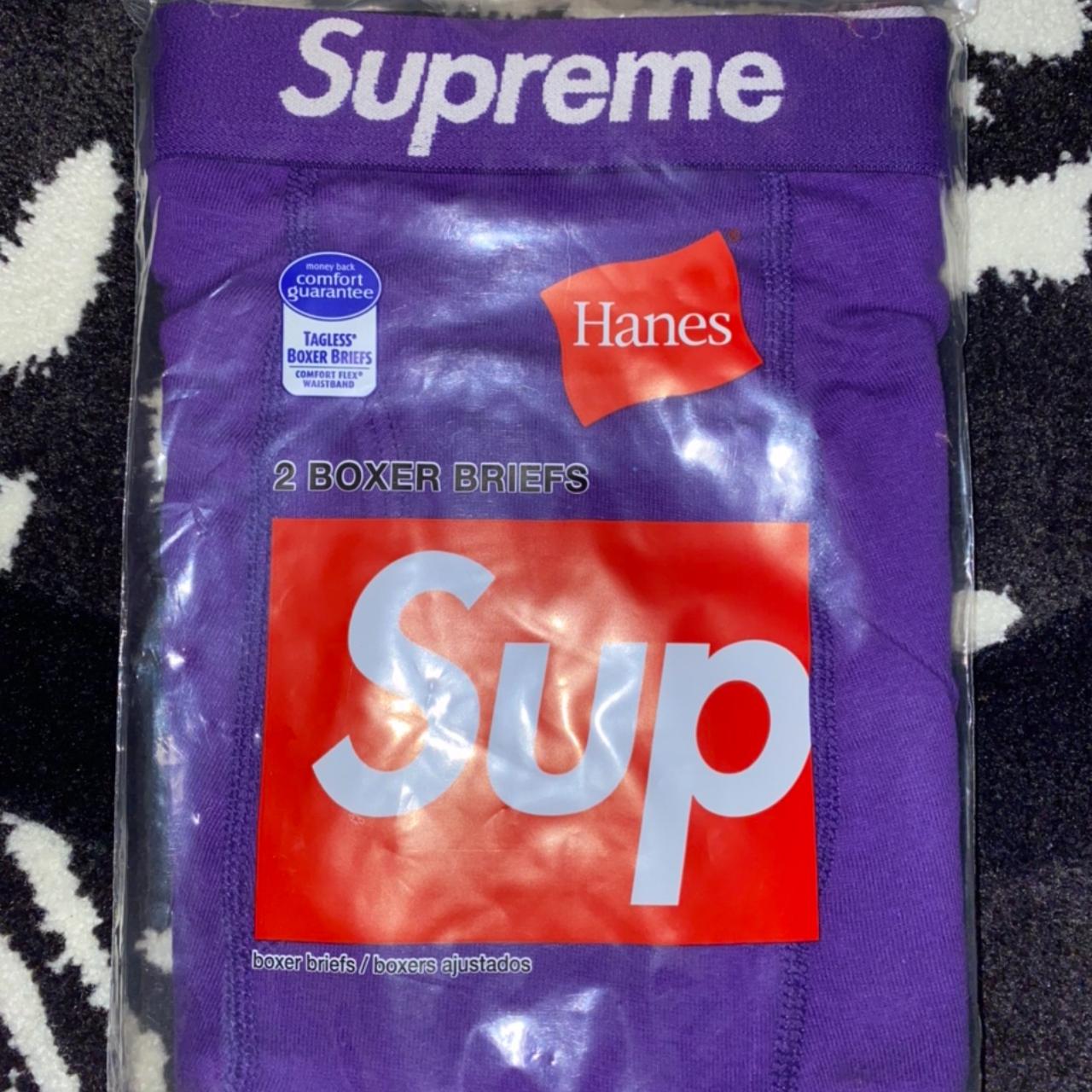 Supreme x Hanes Purple Boxer Brief Underwear Size Small 