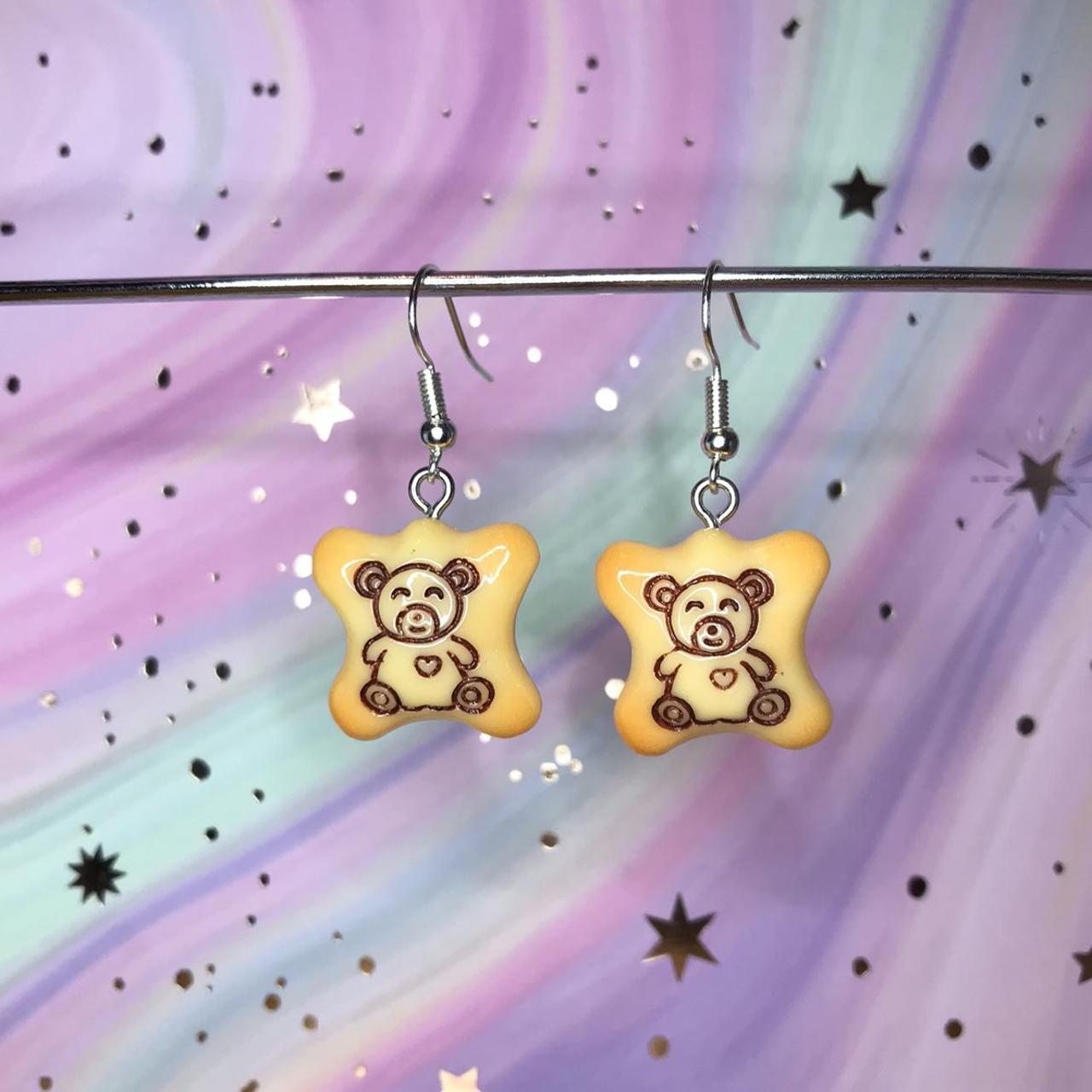 Handmade Bear Cookie Earrings 🐻 Free Shipping Depop