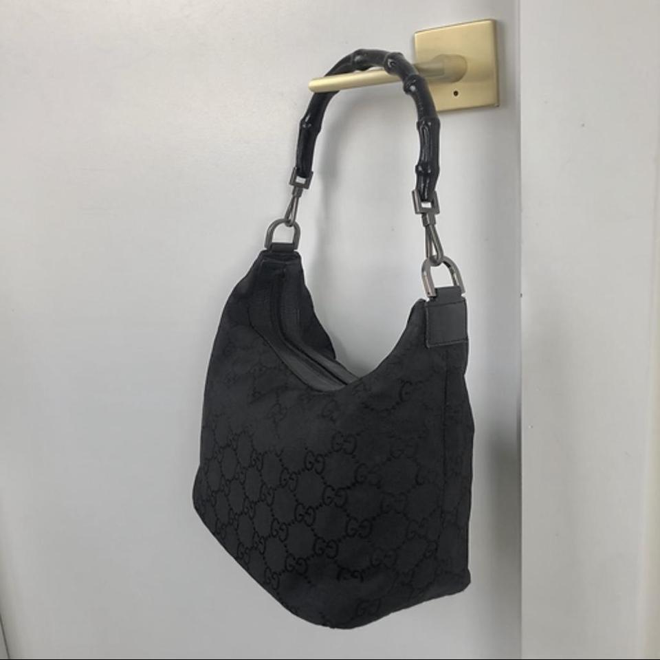 Gucci Hobo bag Suede and Leather with Bamboo handle - Depop