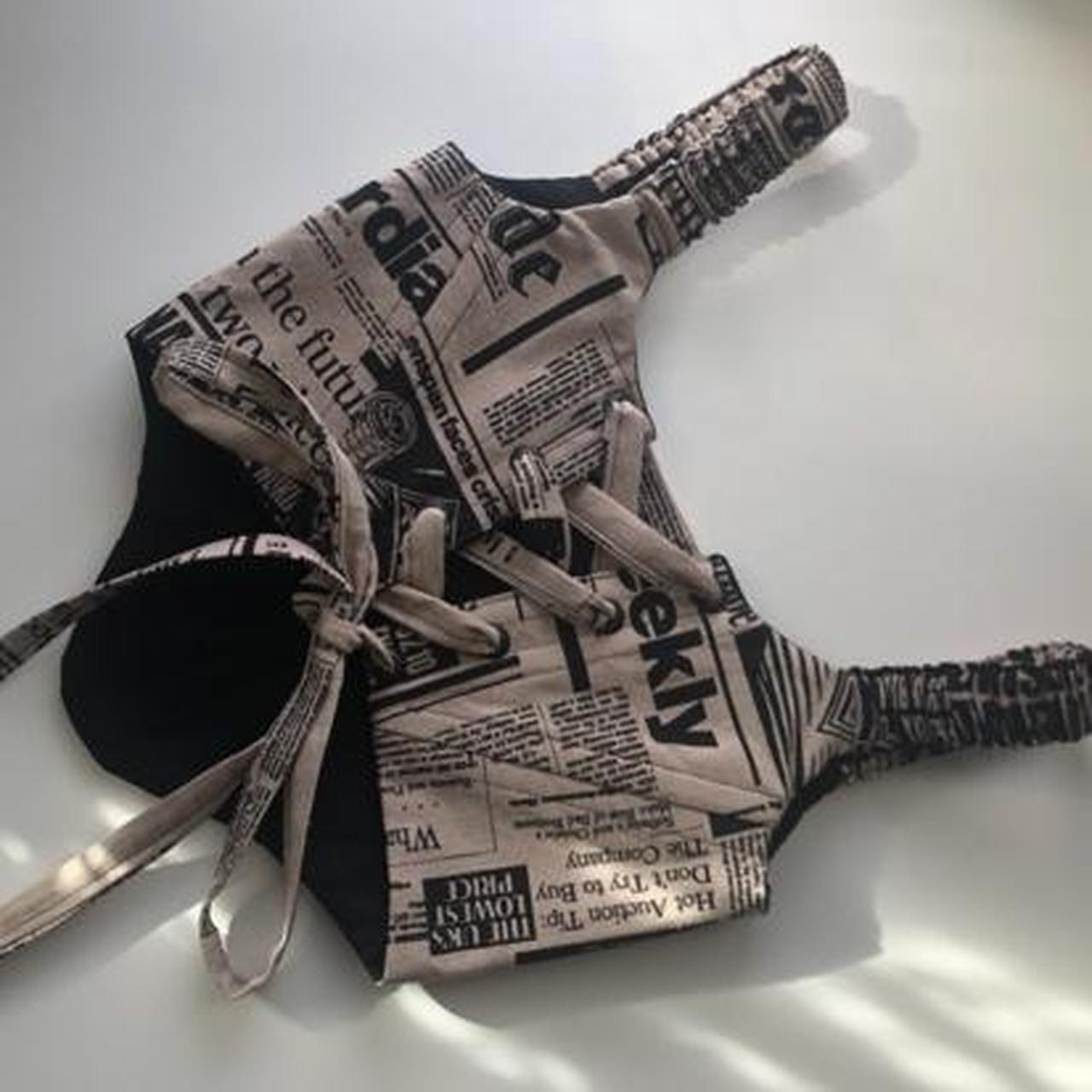 Hand made newspaper print corset & pant set Made to... Depop