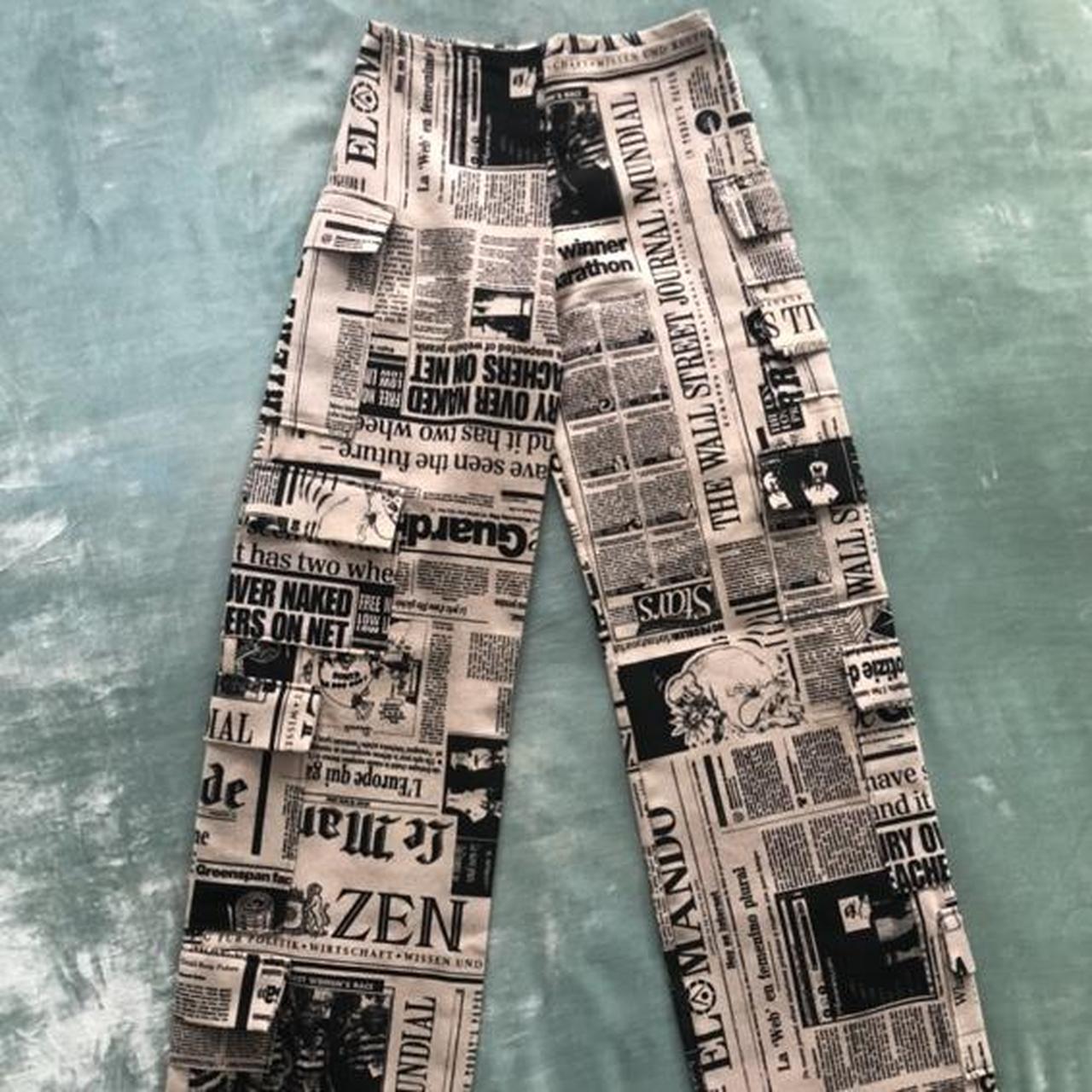 Hand made newspaper print corset & pant set Made to... Depop