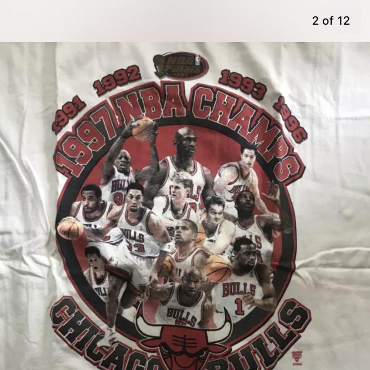 Chicago Bulls Jersey Tee Adult Small White - Depop