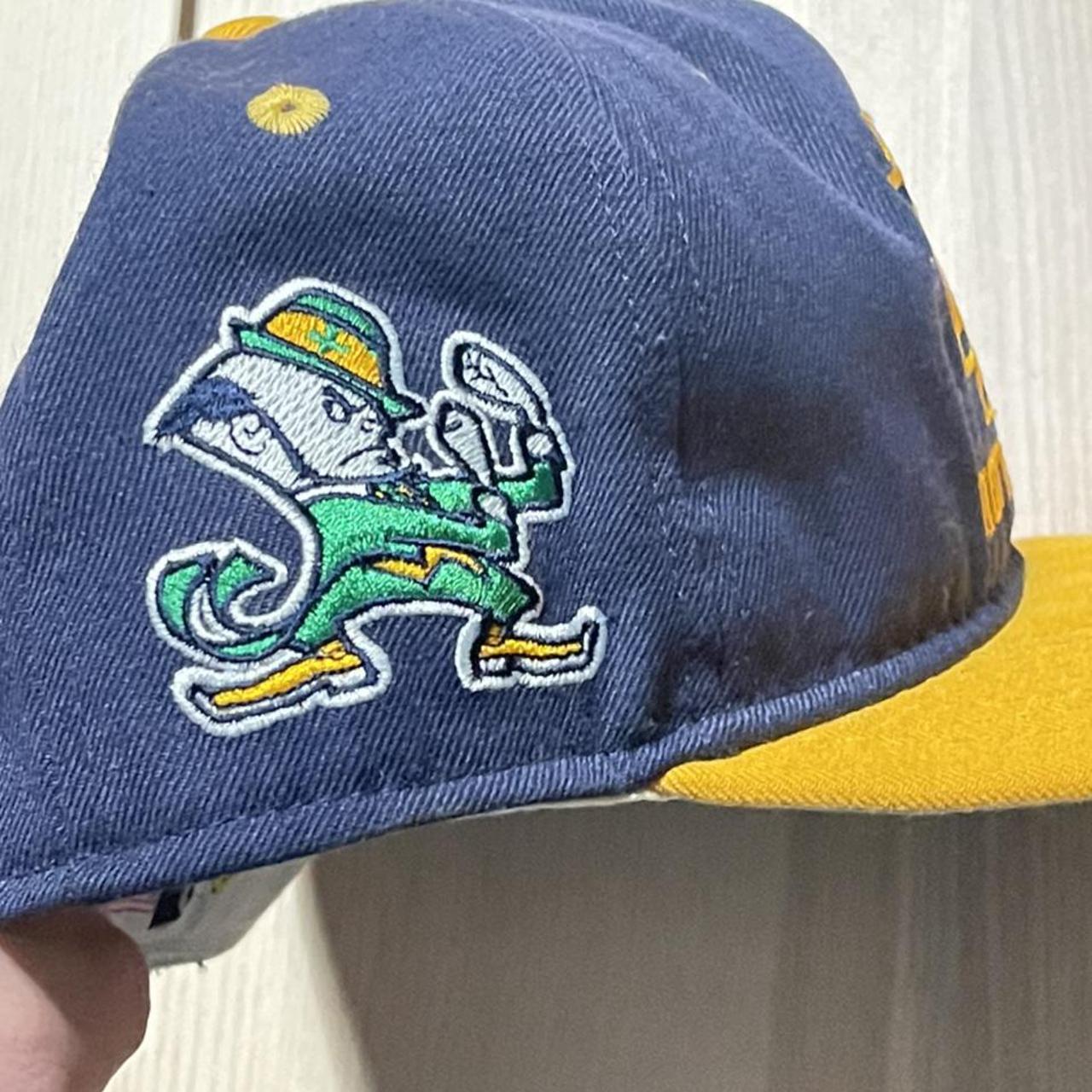 Vintage Notre Dame Fighting Irish #1 7 3/8 Fitted... - Depop