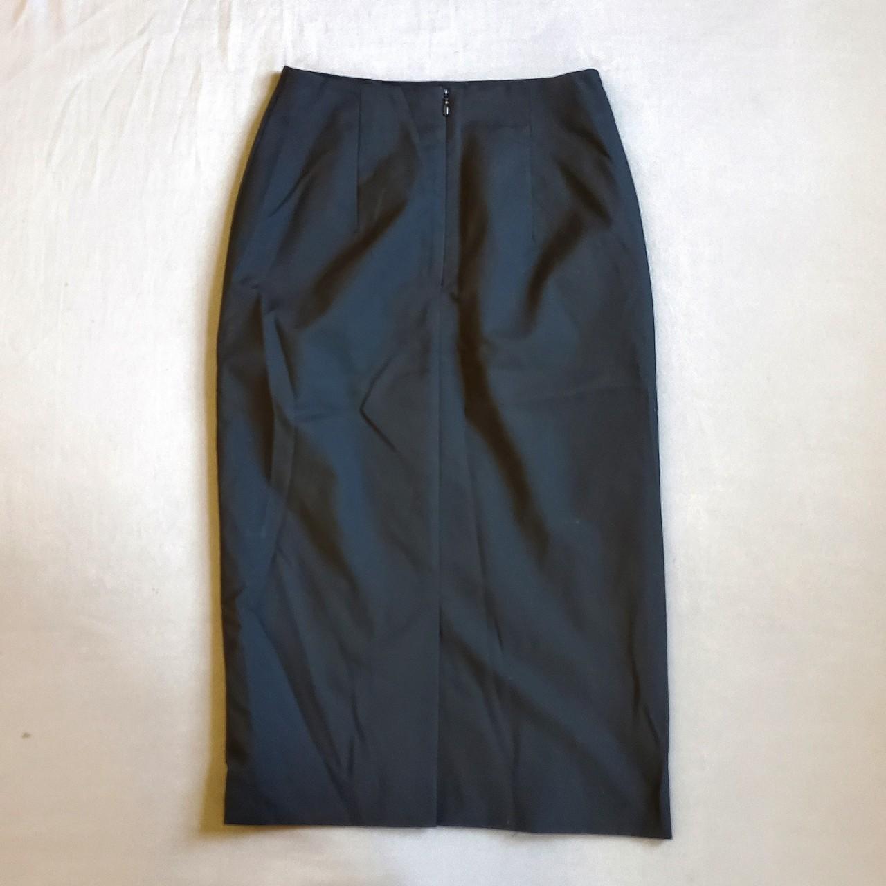 Sophisticated long black pencil skirt with 3 buttons... - Depop