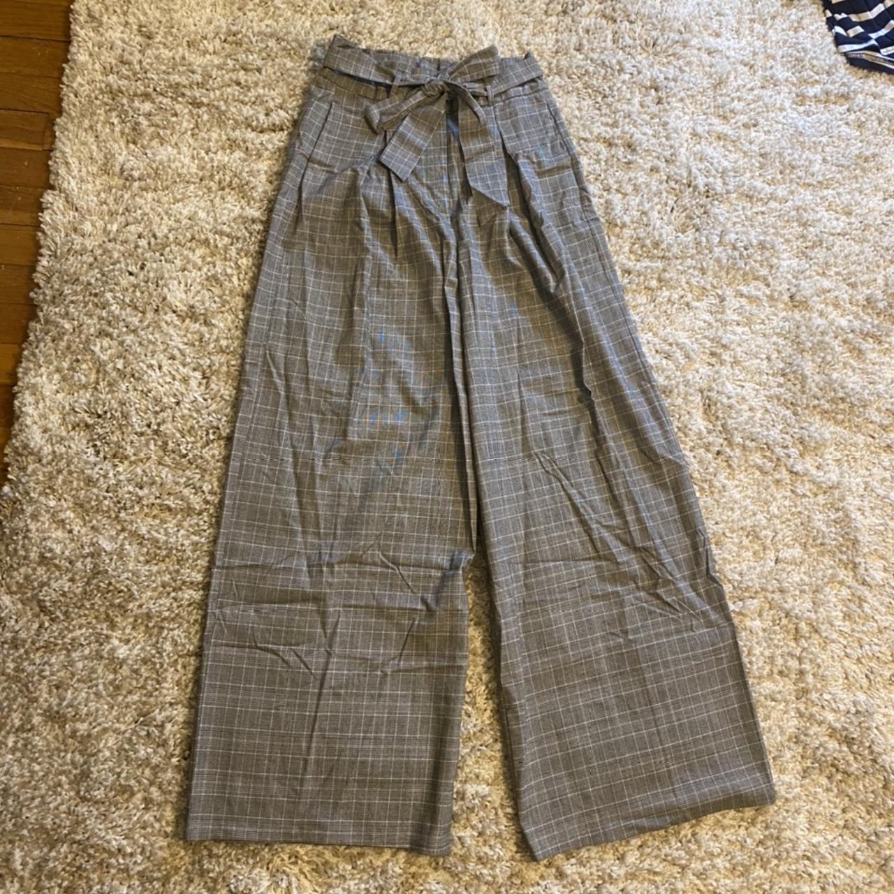 Plaid wide-leg pants, size small! Originally paid... - Depop