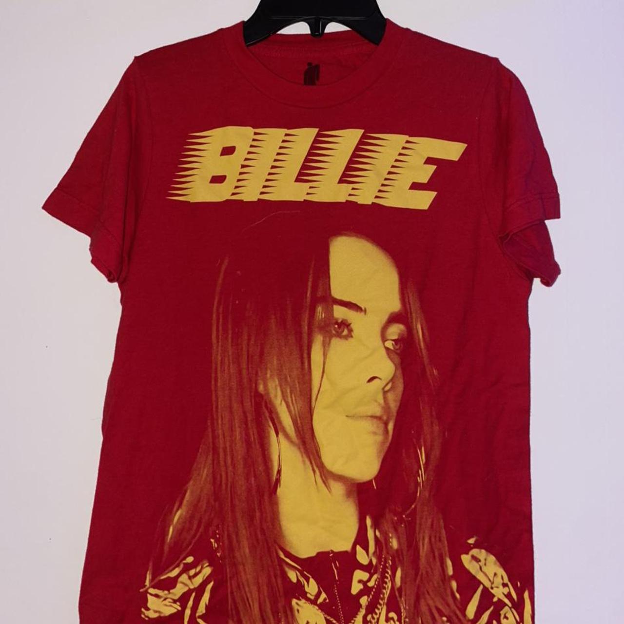 ️billie eilish red & yellow portrait hot topic t... - Depop