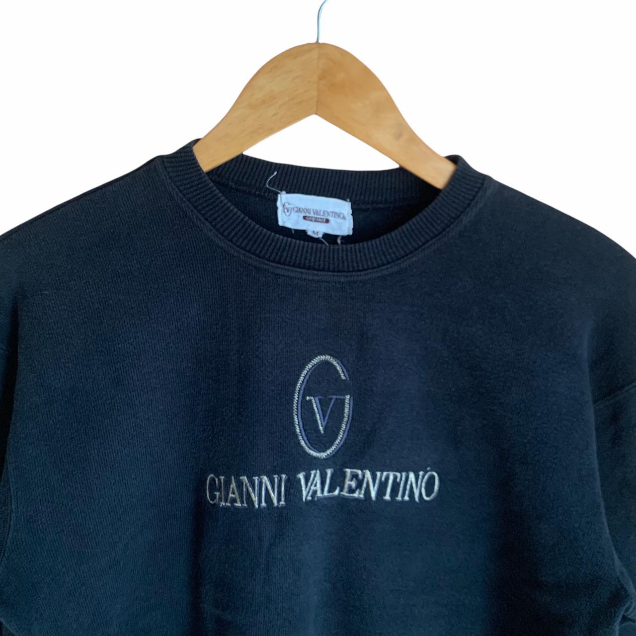 Vintage 90's Valentino fashion Gabbana Italy Sweatshirt Crewneck big logo embroidery pullover sweatshirt Streetwear Valentino Brand Italy Valentino