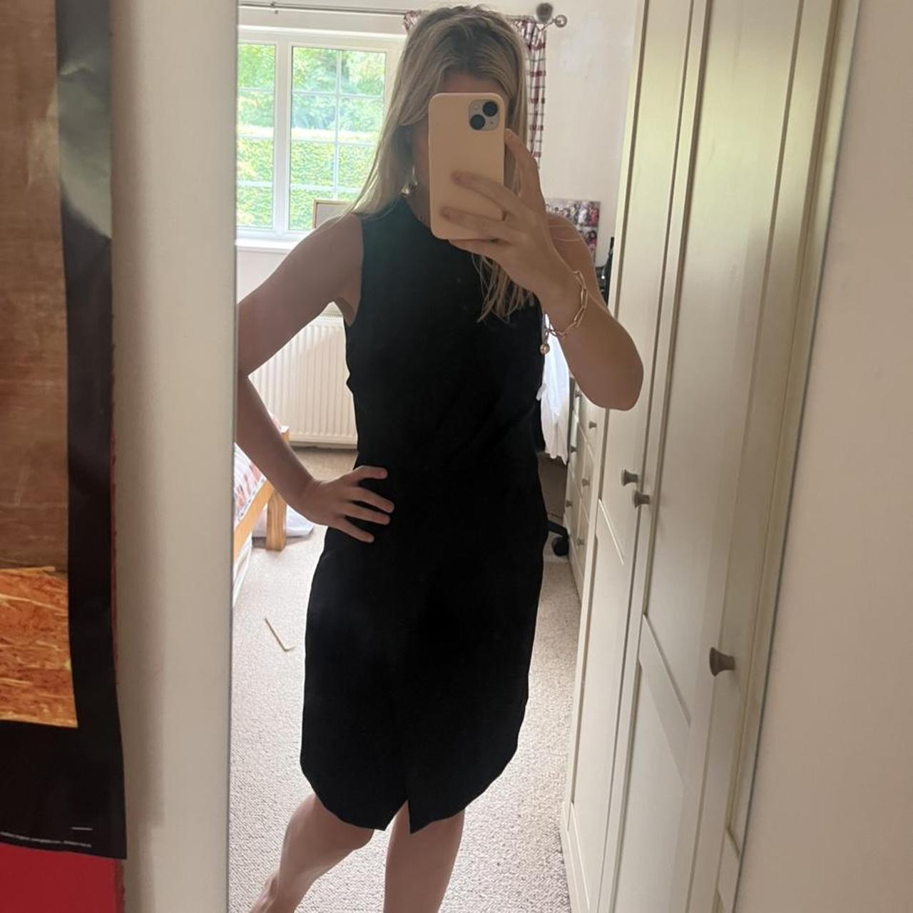 Reiss Black work dress sleeveless and midi in. Depop