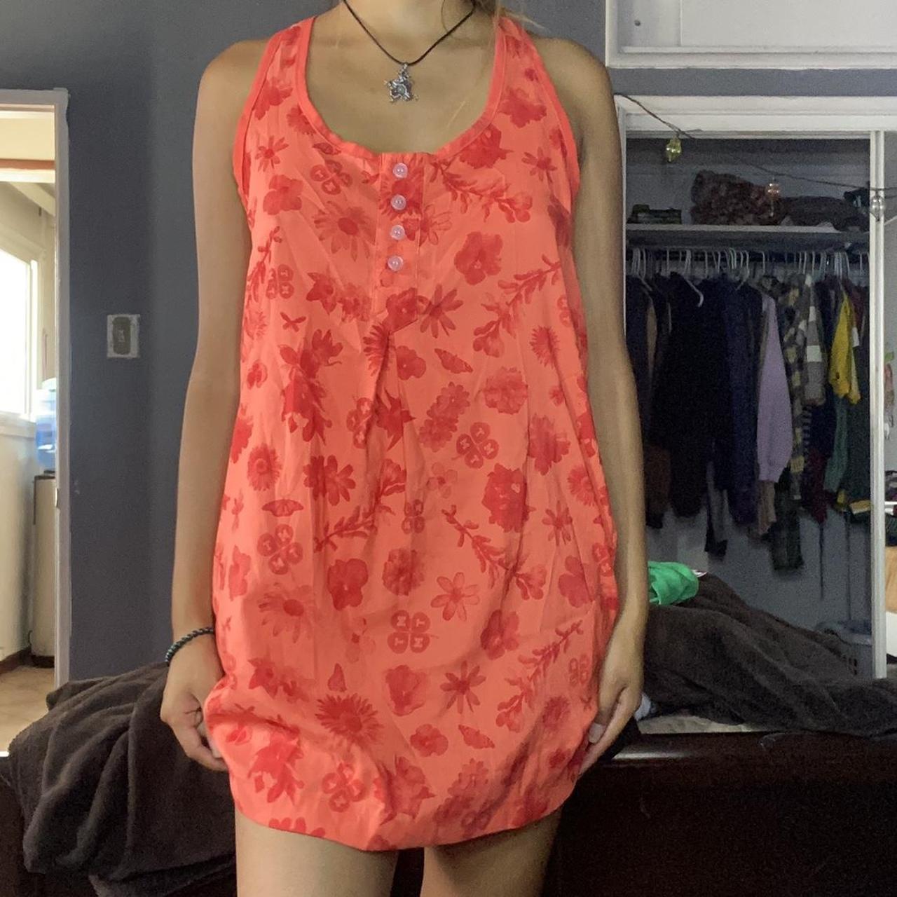 Summery orange floral dress 🌞 The cutest flowy... Depop