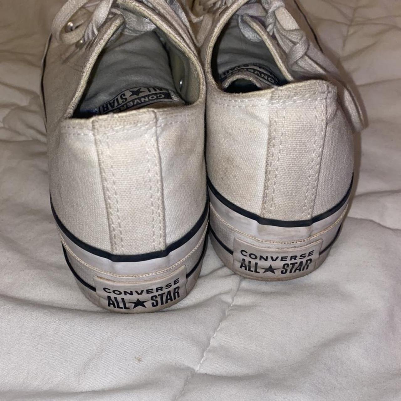 Low Top Platform White Converse! Worn Only A Few... - Depop