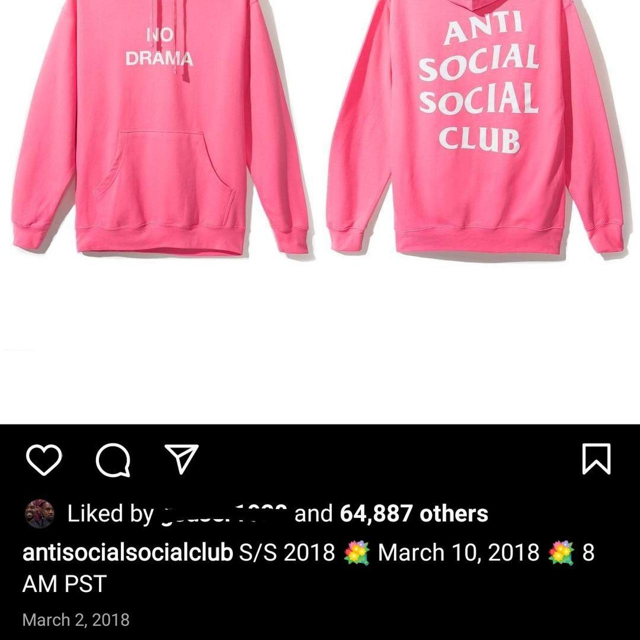 ANTI SOCIAL SOCIAL CLUB NO DRAMA HOODIE👛 SS18