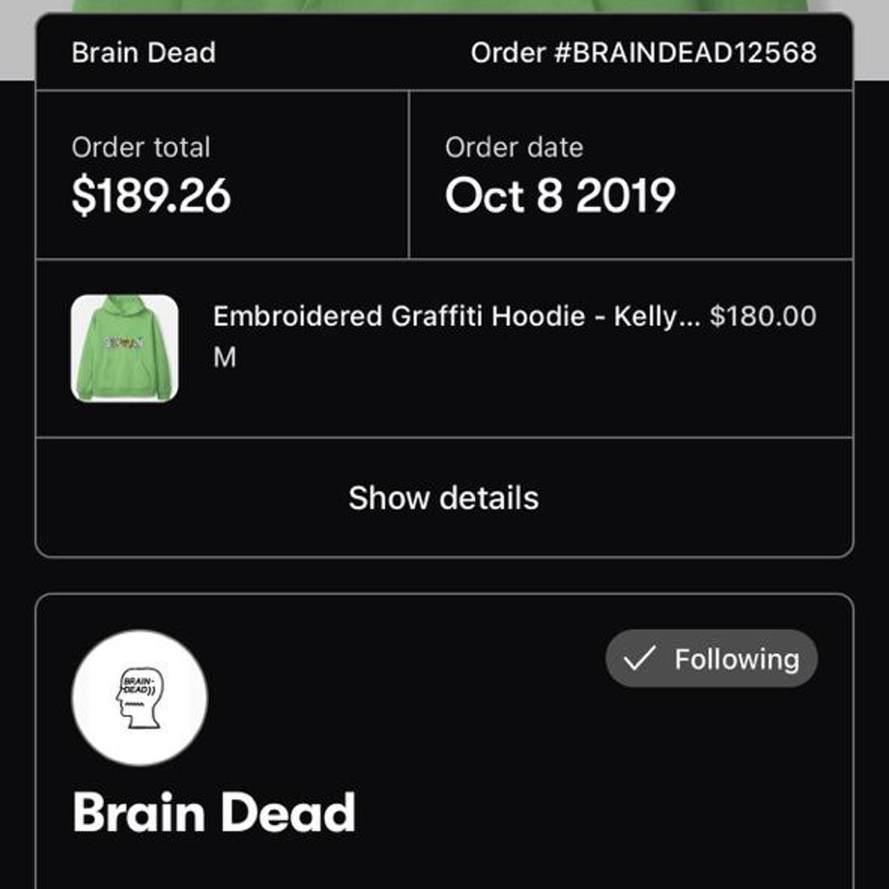 Brain dead best sale graffiti hoodie