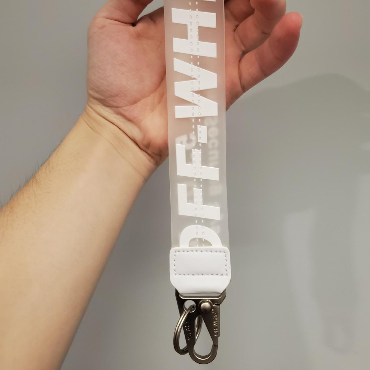 Off-white Rubber Industrial Keychain In Transparent