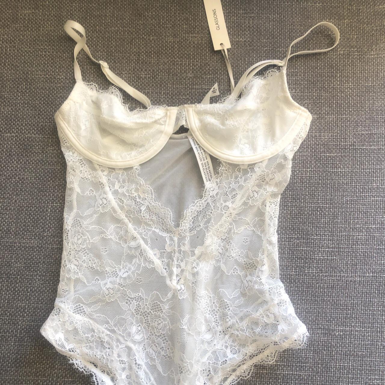 Stunning white lace bodysuit, perfect for summer... Depop