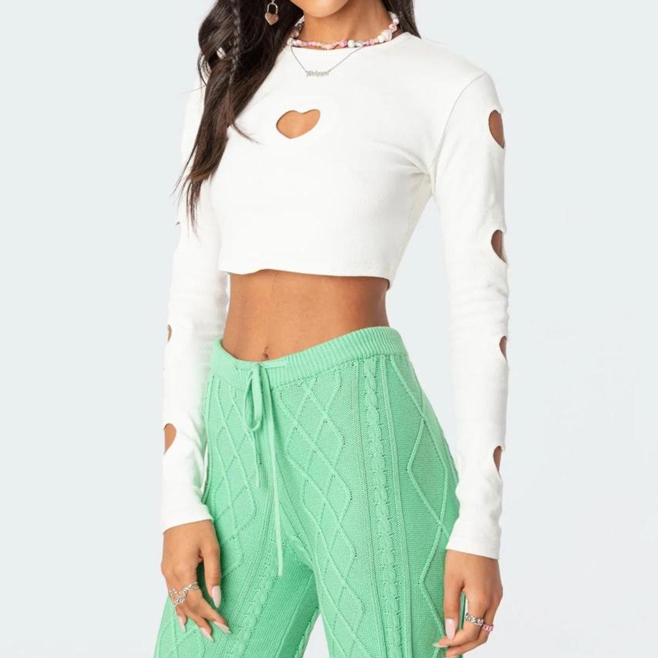 edited heart cutout top, brand new never been... - Depop