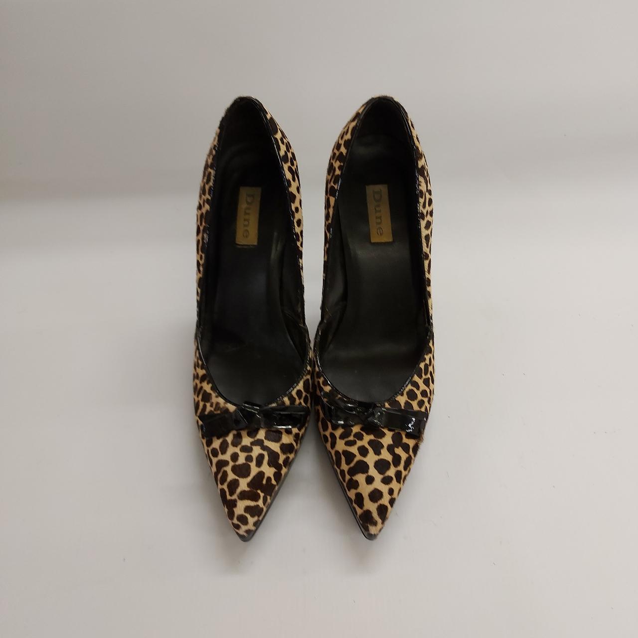 Dune ladies animal print shoes Patent look heel and... - Depop