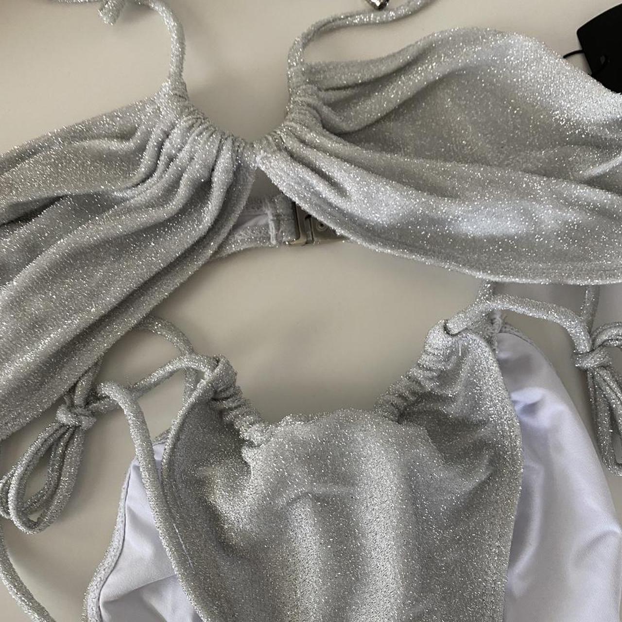 Silver Glitter Bikini 🔗 From Nastygal, never worn!... Depop