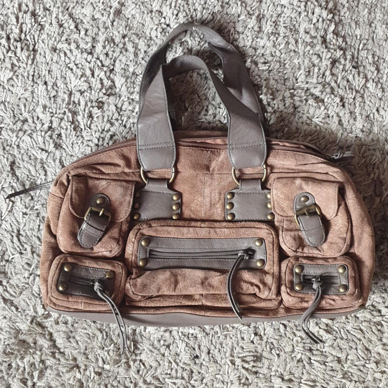 Mini vintage Gucci suede + leather backpack. price - Depop